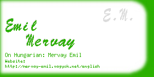 emil mervay business card